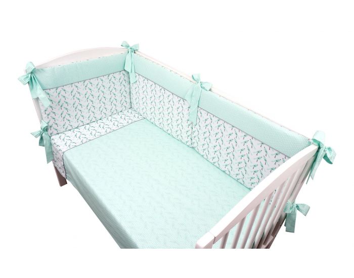 SEVIRA KIDS Parure de lit b�b� avec tour de lit design r�versible - Alouette Vert menthe Vert menthe (13)