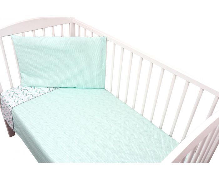 SEVIRA KIDS Parure de lit b�b� avec tour de lit design r�versible - Alouette Vert menthe Vert menthe (11)