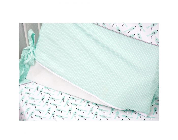 SEVIRA KIDS Parure de lit b�b� avec tour de lit design r�versible - Alouette Vert menthe Vert menthe (14)