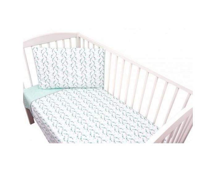 SEVIRA KIDS Parure de lit b�b� avec tour de lit design r�versible - Alouette Vert menthe Vert menthe (19)