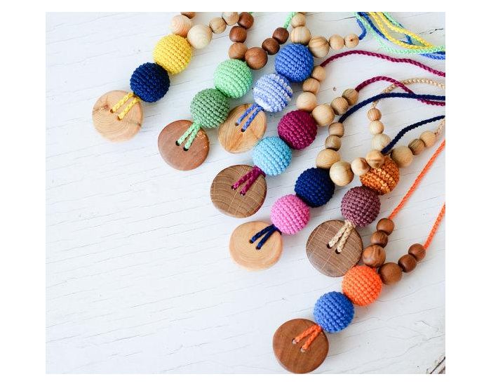 KANGAROO CARE Collier d'allaitement et de portage Navy & Pink Genvrier - BN032 (1)