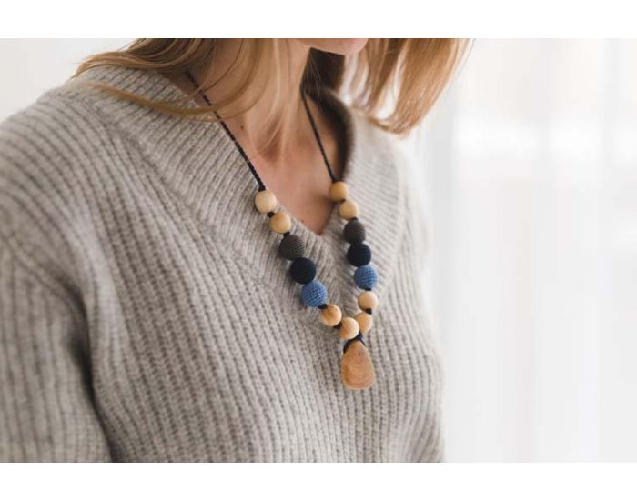 KANGAROO CARE Collier d'allaitement et de portage Charcoal et Navy Genvrier - BN017 (1)