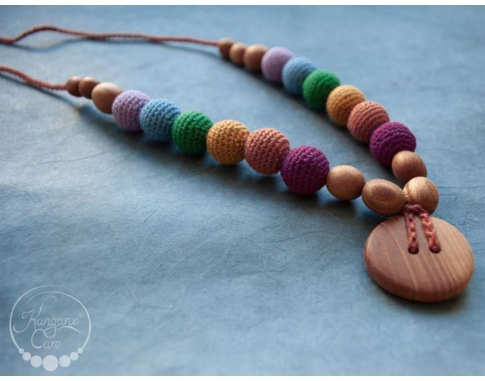KANGAROO CARE Collier d'allaitement et de portage Earthy Rainbow Chne - RN002 (1)