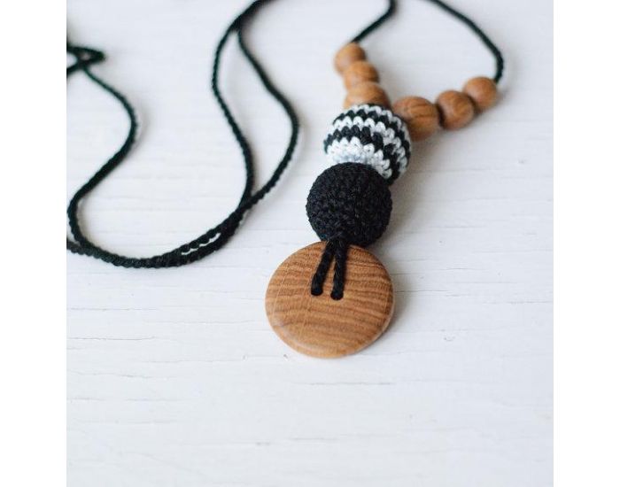 KANGAROO CARE Collier d'allaitement et de portage Black & Zebra Pommier - BN002 (2)