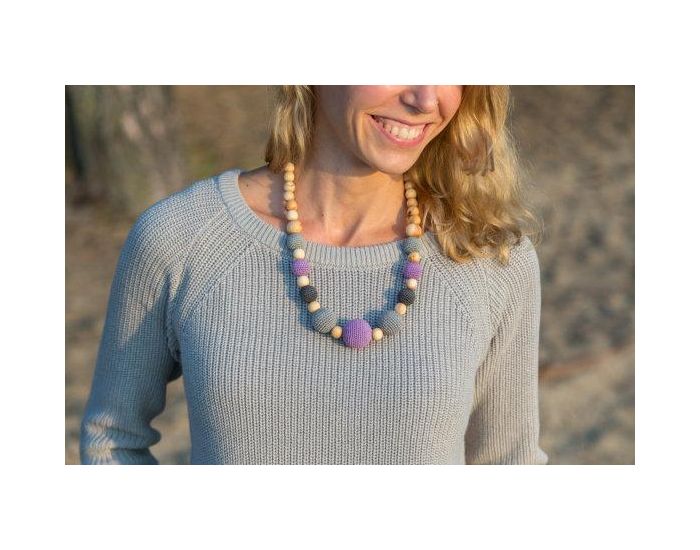KANGAROO CARE Collier d'allaitement et de portage Purple & Gray Genvrier - CN011 (1)