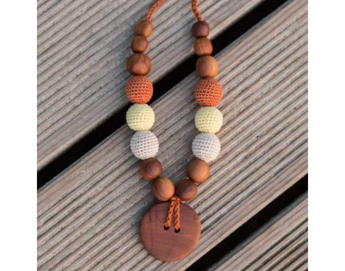 KANGAROO CARE Collier d'allaitement et de portage Yellow & Brown Pommier - BN024 (1)