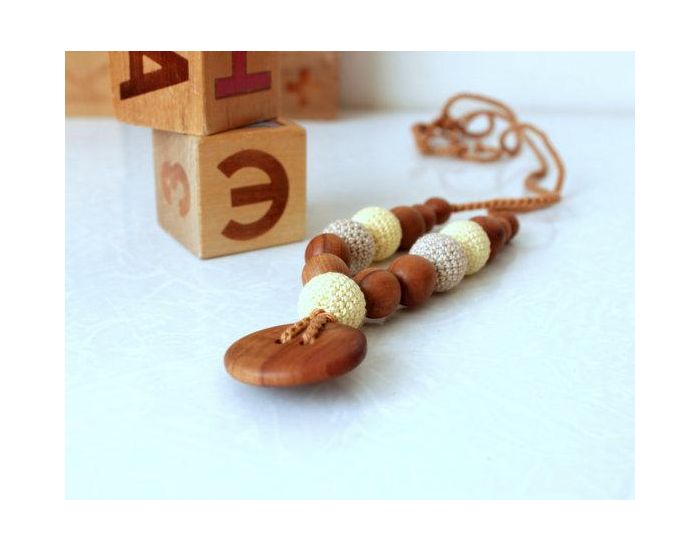 KANGAROO CARE Collier d'allaitement et de portage Yellow & Brown Pommier - BN024 (5)
