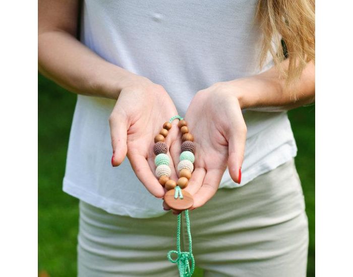 KANGAROO CARE Collier d'allaitement et de portage Mint green & Brown Pommier - BN023 (7)