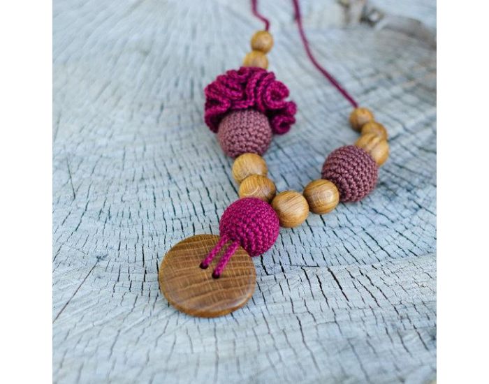 KANGAROO CARE Collier d'allaitement et de portage Chocolate & Cherry Chne - FM004 (3)