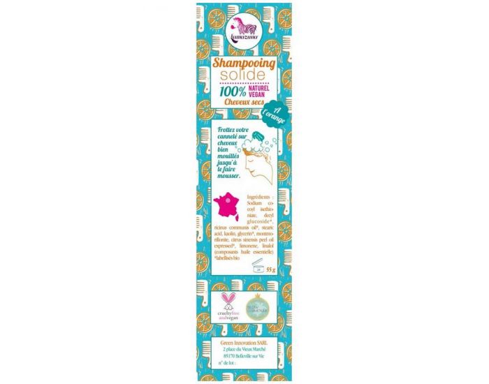 LAMAZUNA Shampoing Solide Cheveux Secs  l'Orange (3)