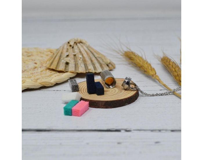 IRR�VERSIBLE Collier Tube Diffuseur d'Huiles Essentielles - �ventails avec 7 Feutrines /Patins (5)