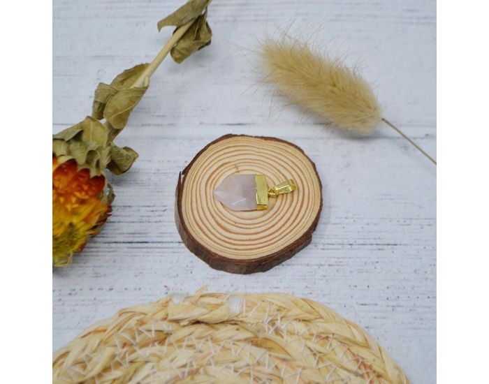 IRR�VERSIBLE Pendentif Pointe Large - Plaqu� Or - Pierres Naturelles (2)