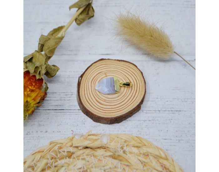 IRR�VERSIBLE Pendentif Pointe Large - Plaqu� Or - Pierres Naturelles (3)