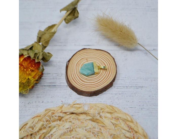 IRR�VERSIBLE Pendentif Pointe Large - Plaqu� Or - Pierres Naturelles (5)