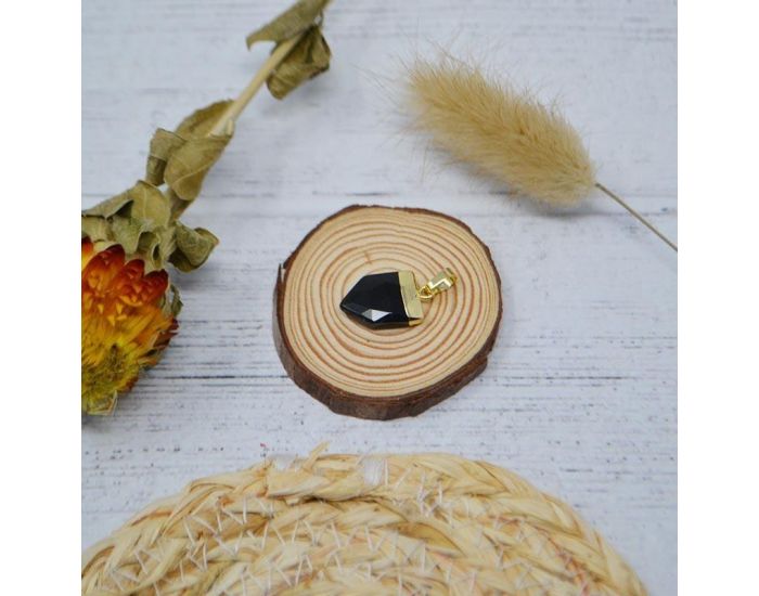 IRR�VERSIBLE Pendentif Pointe Large - Plaqu� Or - Pierres Naturelles (6)