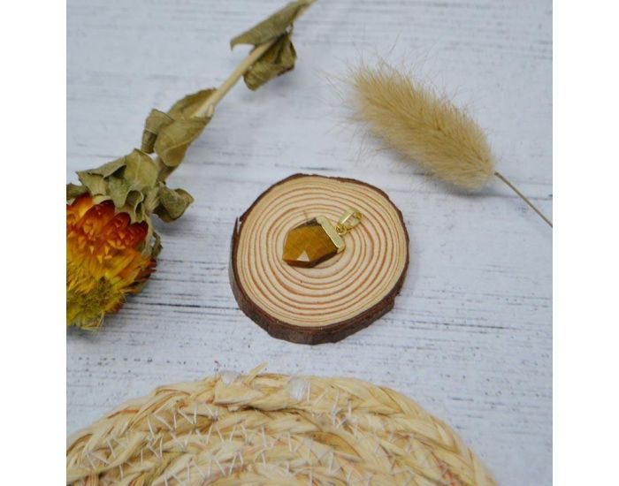 IRR�VERSIBLE Pendentif Pointe Large - Plaqu� Or - Pierres Naturelles (7)