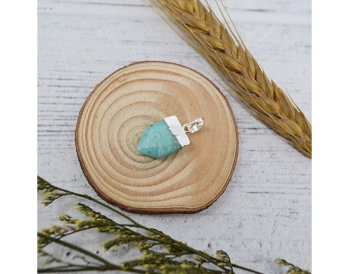 IRR�VERSIBLE Pendentif Pointe Large - Plaqu� Argent - Pierres Naturelles (3)