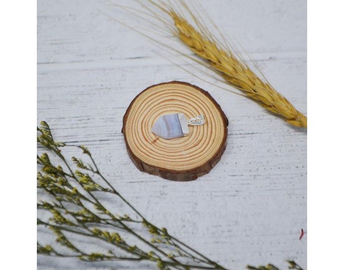 IRR�VERSIBLE Pendentif Pointe Large - Plaqu� Argent - Pierres Naturelles (5)