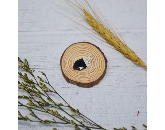 IRR�VERSIBLE Pendentif Pointe Large - Plaqu� Argent - Pierres Naturelles (6)