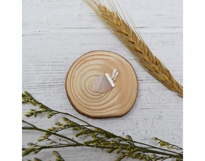 IRR�VERSIBLE Pendentif Pointe Large - Plaqu� Argent - Pierres Naturelles (8)