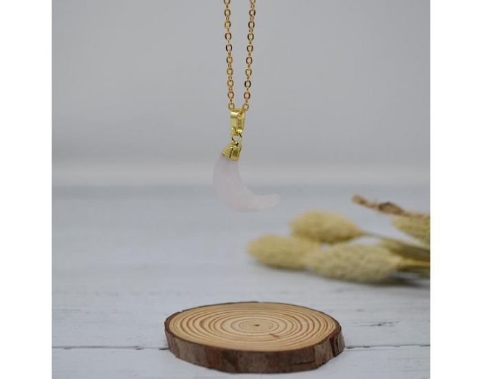 IRR�VERSIBLE Pendentif Lune - Plaqu� Or - Pierres Naturelles (3)