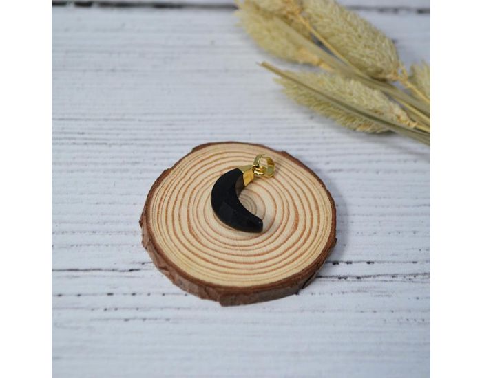 IRR�VERSIBLE Pendentif Lune - Plaqu� Or - Pierres Naturelles (6)