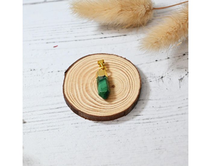 IRR�VERSIBLE Pendentif Bitermine - Plaqu� Or - Pierres Naturelles (2)