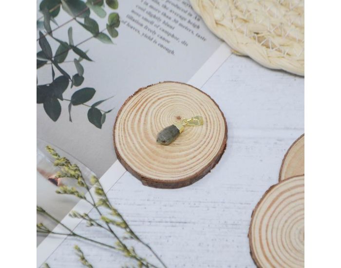 IRR�VERSIBLE Pendentif Petit Pic - Plaqu� Or - Pierres Naturelles (3)