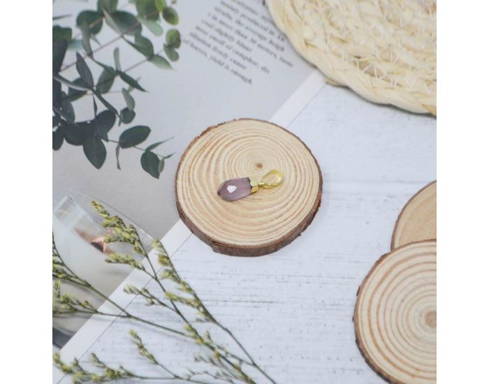 IRR�VERSIBLE Pendentif Petit Pic - Plaqu� Or - Pierres Naturelles (5)