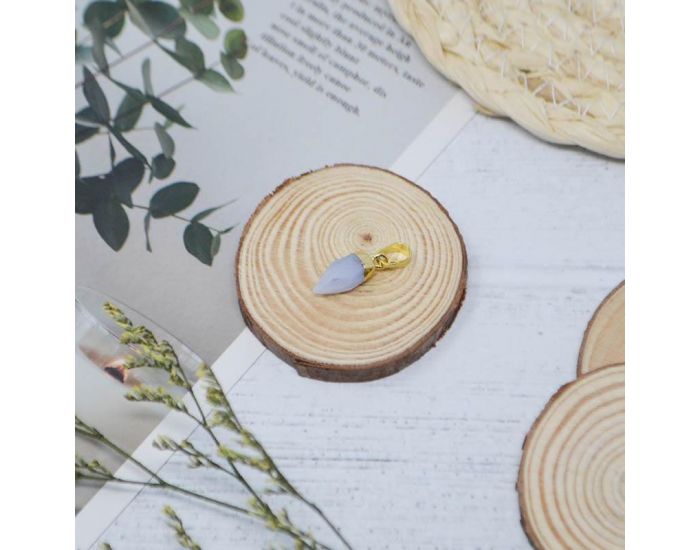 IRR�VERSIBLE Pendentif Petit Pic - Plaqu� Or - Pierres Naturelles (7)