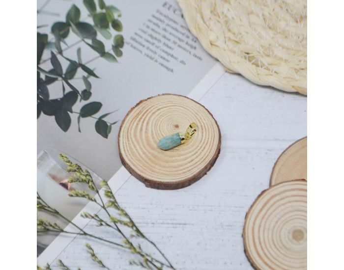 IRR�VERSIBLE Pendentif Petit Pic - Plaqu� Or - Pierres Naturelles (8)