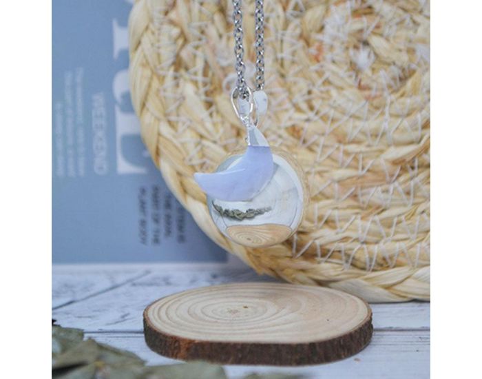 IRR�VERSIBLE Pendentif Lune - Plaqu� Argent - Pierres Naturelles (2)