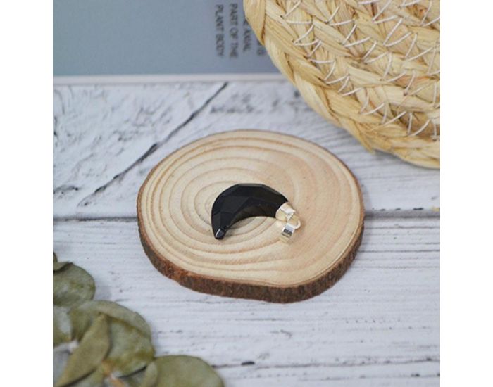 IRR�VERSIBLE Pendentif Lune - Plaqu� Argent - Pierres Naturelles (3)