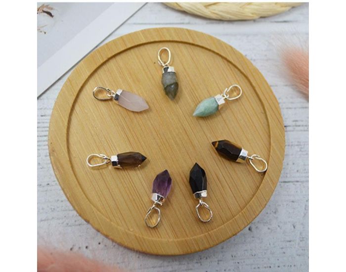 IRRVERSIBLE Pendentif Petit Pic - Plaqu Argent - Pierres Naturelles (1)