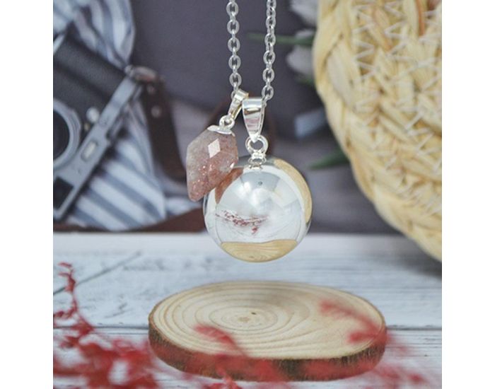 IRR�VERSIBLE Pendentif Losange - Plaqu� Argent - Pierres Naturelles (2)