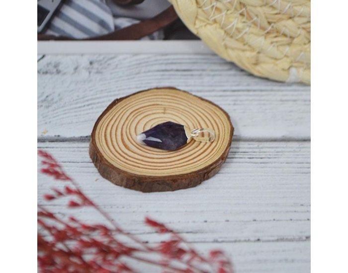 IRR�VERSIBLE Pendentif Losange - Plaqu� Argent - Pierres Naturelles (3)