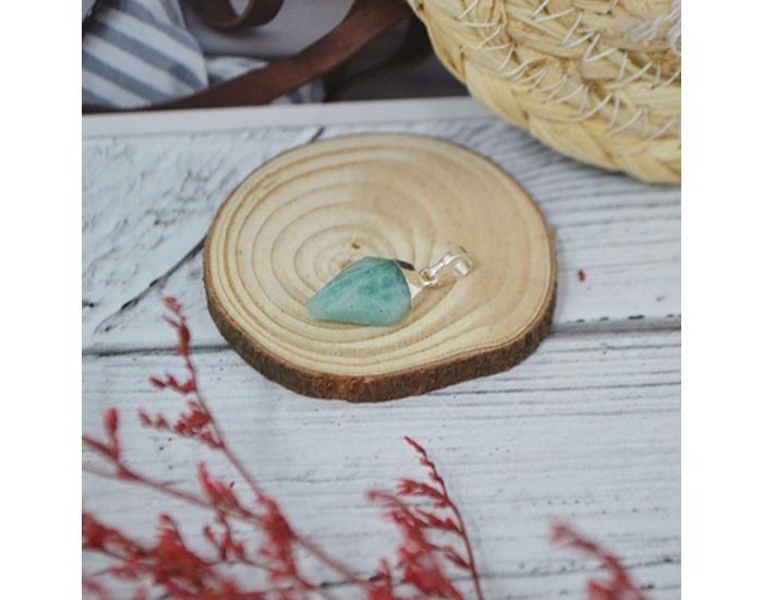 IRR�VERSIBLE Pendentif Losange - Plaqu� Argent - Pierres Naturelles (4)