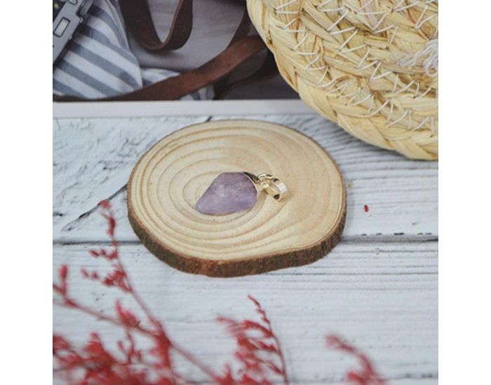 IRR�VERSIBLE Pendentif Losange - Plaqu� Argent - Pierres Naturelles (5)