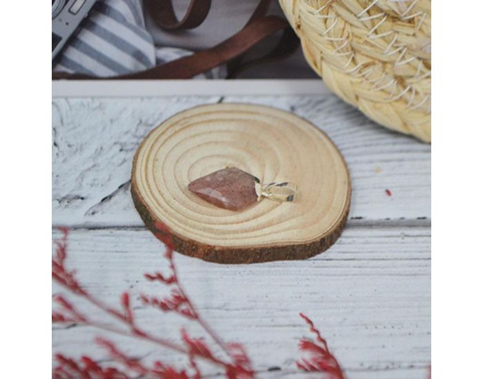 IRR�VERSIBLE Pendentif Losange - Plaqu� Argent - Pierres Naturelles (6)