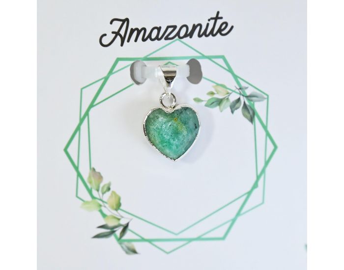 IRRVERSIBLE Pendentif Coeur - Plaqu Argent - Pierres Naturelles (3)