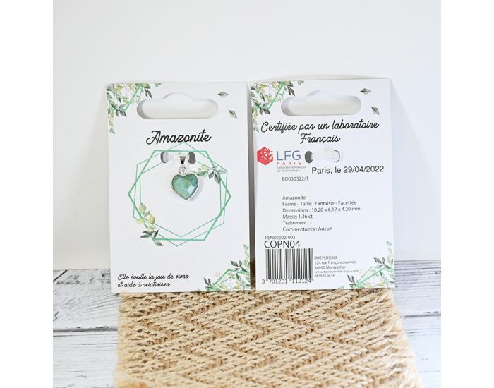 IRRVERSIBLE Pendentif Coeur - Plaqu Argent - Pierres Naturelles (7)