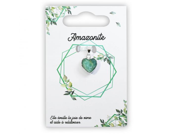 IRRVERSIBLE Pendentif Coeur - Plaqu Argent - Pierres Naturelles (8)