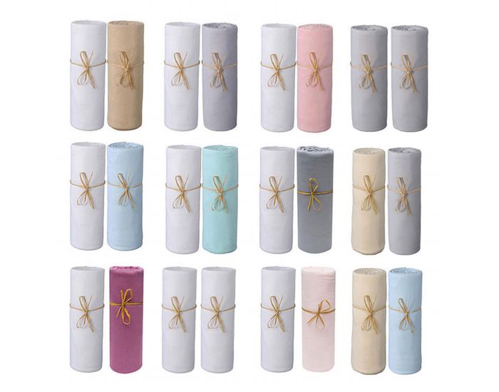 P'TIT BASILE Lot de 3 Draps Housse B�b� - Jersey Bio - 60x120 cm (1)