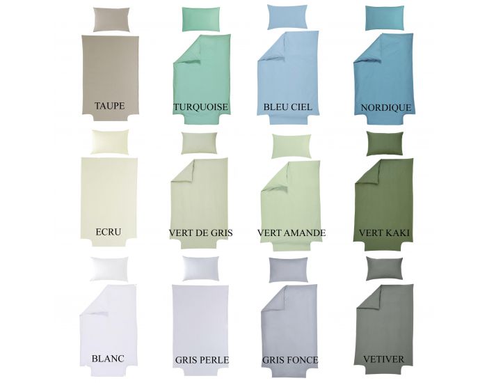 P'TIT BASILE Parure de Lit - Coton Bio - Housse de Couette 100x140 cm + Taie 40x60 cm (1)