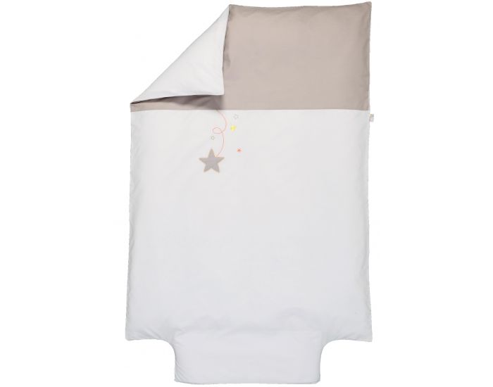 P'TIT BASILE Housse de Couette B�b� Brod�e - Coton Bio - 100x140 cm (1)