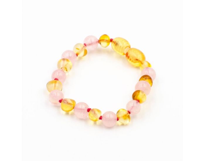 123AMBRE Pack Collier d'Ambre + Bracelet d'Ambre et Quartz Rose (2)