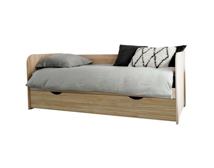 AKITEN RETAIL Lit Gigogne - Java - Bois Naturel 80x190 cm (1)