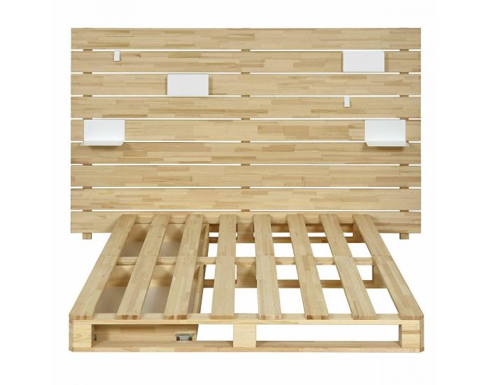 AKITEN RETAIL Pack Lit Palette - avec T�te de Lit - Cembro Bois naturel (3)