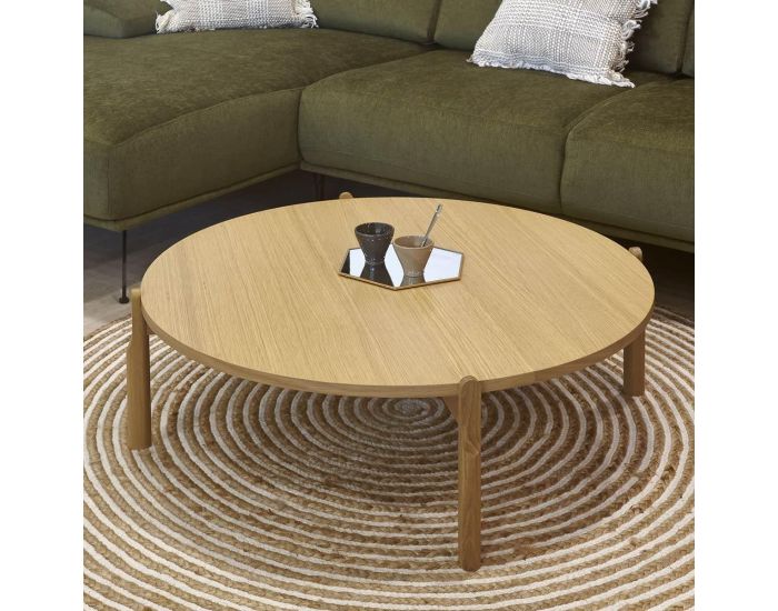AKITEN RETAIL Table Basse - Ronde - Gala Bois naturel (2)
