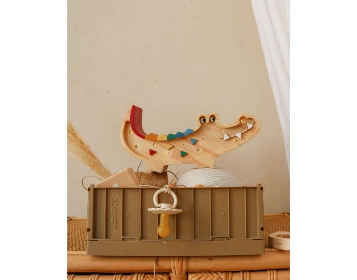 LITTLE LIGHTS Petite Lampe Veilleuse - Crocodile - D�s 3 ans Bois naturel (3)